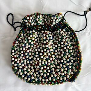 Vintage 1960s Candy Dot Drawstring Purse in Excellent Condition!